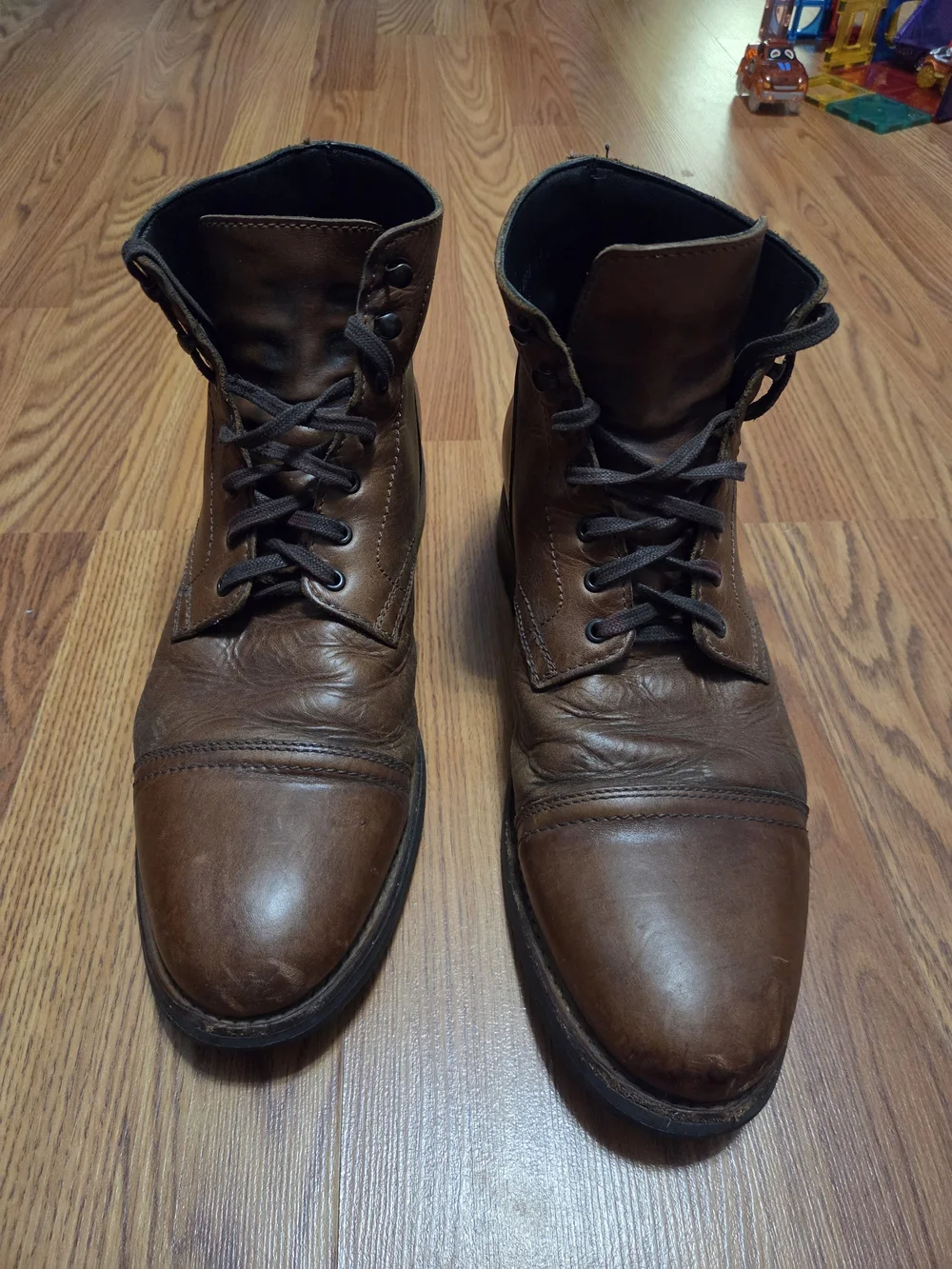 Thursday Boot Company Captain Boots Men's Size 12 Brown Leather Cap Toe Lace Up